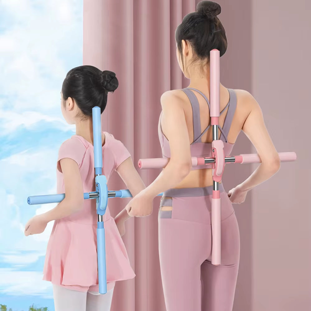 Transform Your Posture with the Adjustable Yoga Hunchback Corrector - Stainless Steel Body Stick for Back Training