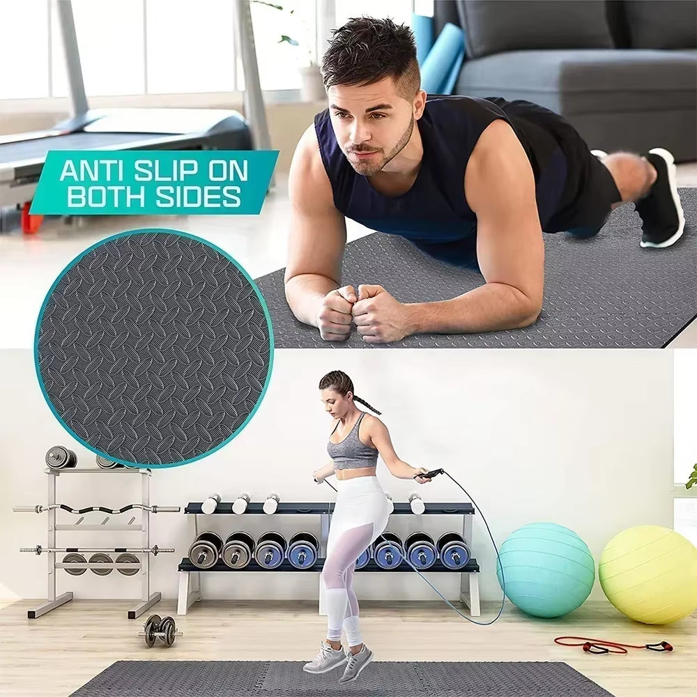 Transform Your Home Gym with 4-20 Pcs of Versatile Puzzle Fitness Mats - Non-Slip EVA Foam Floor Tiles for Kids and Adults!