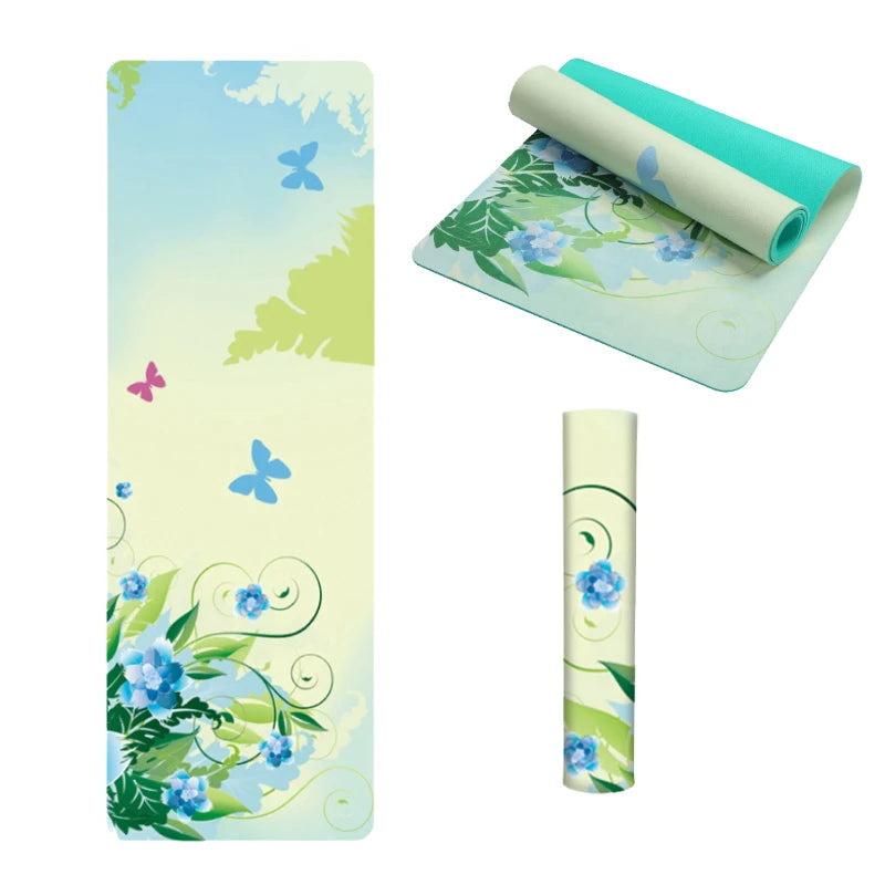 Suede TPE Double Layer Yoga Mat Non-Slip Home Gym Slimming Exercise Pilates Fitness Pad