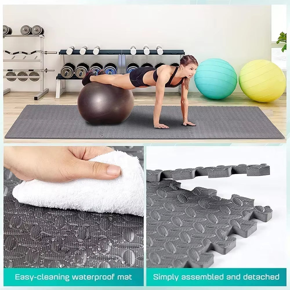 Transform Your Home Gym with 4-20 Pcs of Versatile Puzzle Fitness Mats - Non-Slip EVA Foam Floor Tiles for Kids and Adults!