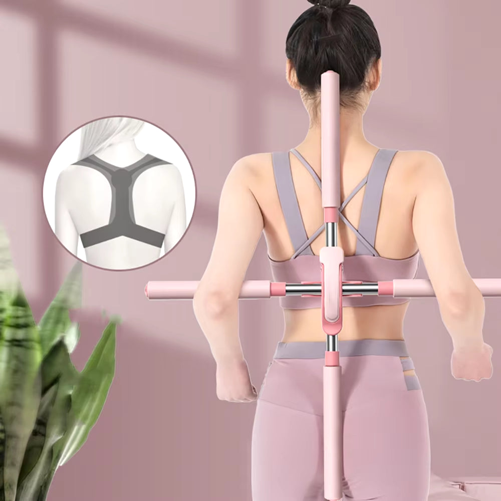 Transform Your Posture with the Adjustable Yoga Hunchback Corrector - Stainless Steel Body Stick for Back Training