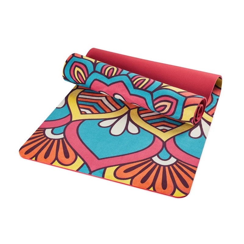 Suede TPE Double Layer Yoga Mat Non-Slip Home Gym Slimming Exercise Pilates Fitness Pad