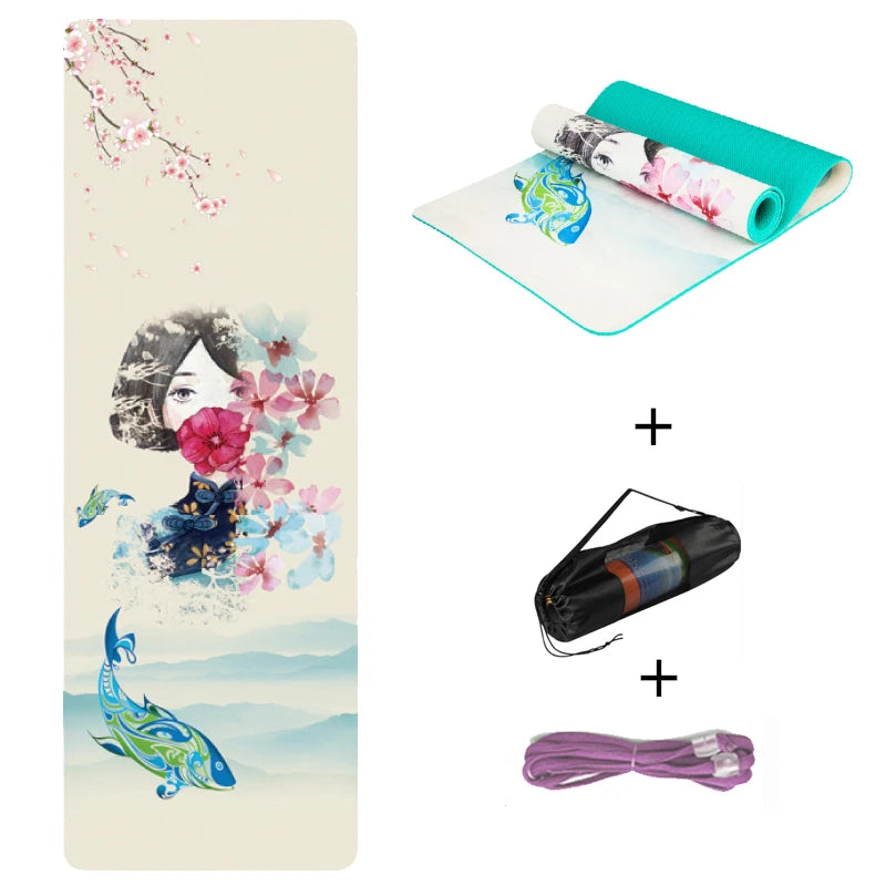 Suede TPE Double Layer Yoga Mat Non-Slip Home Gym Slimming Exercise Pilates Fitness Pad