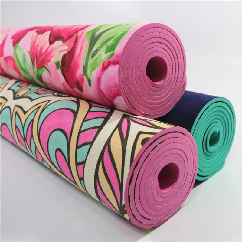 Suede TPE Double Layer Yoga Mat Non-Slip Home Gym Slimming Exercise Pilates Fitness Pad